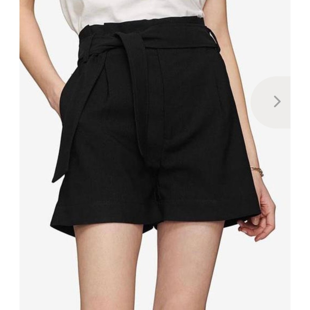 Anine Bing Kinsley Shorts High Rise Waist Paperbag Tie Belt Womens 32 US 0/2